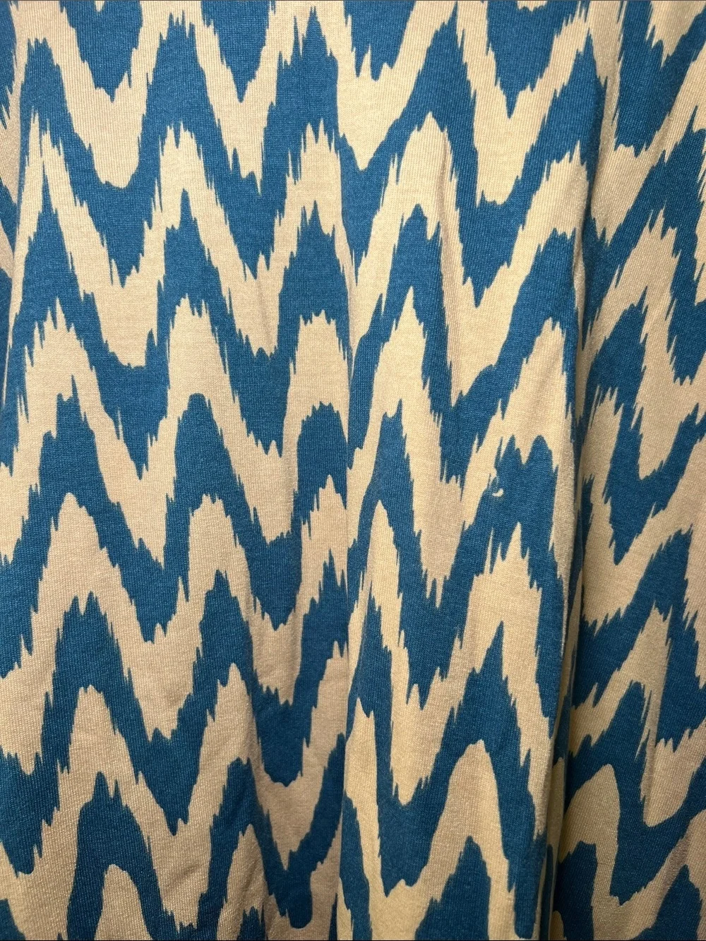 LuLaRoe Kid’s Azure Navy and Beige Zigzag Circle Skirt